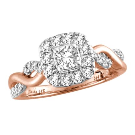 0.70ct Natural Diamond Bridal Set in 14K Rose Gold