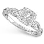 0.35ct Natural Diamond Fashion Ring in 14K White Gold