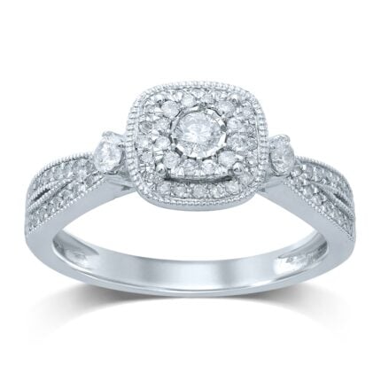 0.40ct Natural Diamond Engagement Ring in 14K White Gold