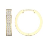 0.20ct Natural Diamond Hoop Earrings in 10K Yellow Gold