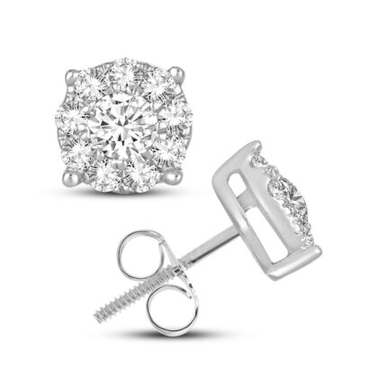 Women's 0.33ct Natural Diamond Earrings in 14K White Gold