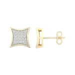 Women's 0.10ct Natural Diamond Earrings in 10K Yellow Gold