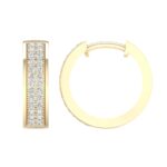0.15ct Natural Diamond Hoop Earrings in 10K Yellow Gold