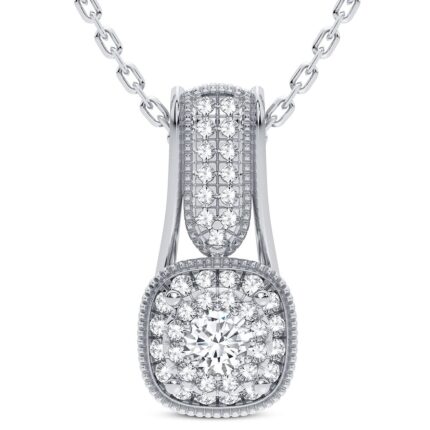 0.20ct Natural Diamond Pendant in 14K White Gold
