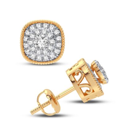 Women's 0.25ct Natural Diamond Earrings in 14K Yellow Gold