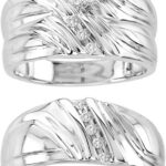 0.25ct Natural Diamond Trio Wedding Set in 14K White Gold