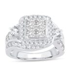 2.50ct SI Princess Diamond Bridal Set in 14K White Gold