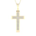0.15ct Natural Diamond Cross Pendant in 10K Yellow Gold