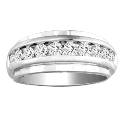1ct Natural Diamond Band in 14K White Gold