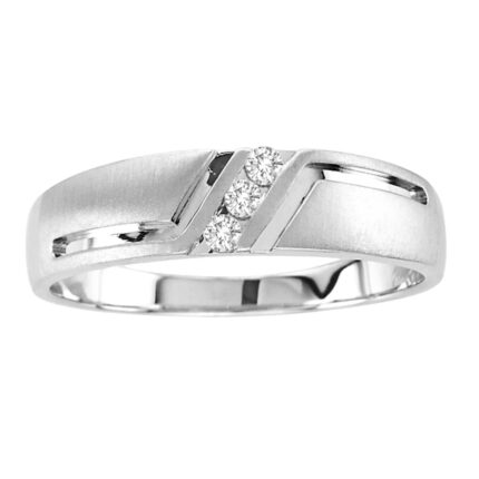 0.10ct Natural Diamond Band in 14K White Gold