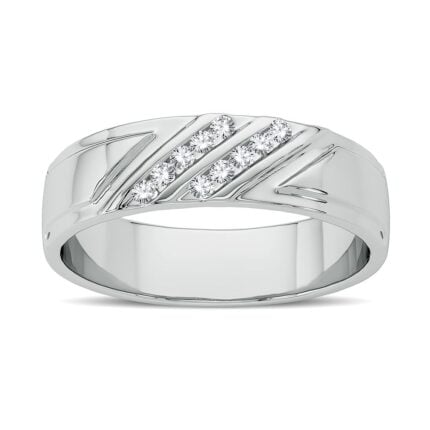 0.10ct Natural Diamond Band in 14K White Gold