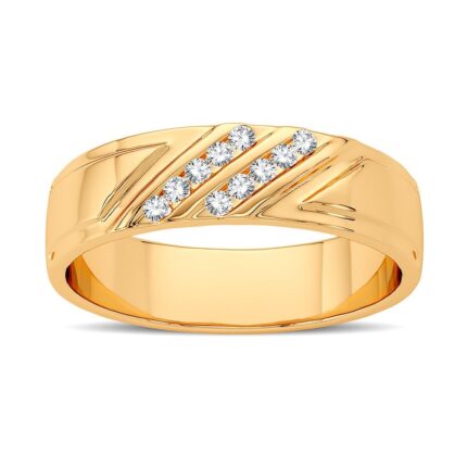0.10ct Natural Diamond Band in 14K Yellow Gold