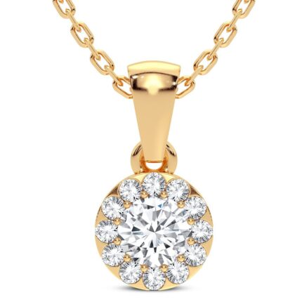 0.27ct Natural Diamond Pendant in 14K Yellow Gold