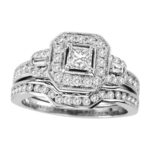 1.20ct Princess Diamond Bridal Set in 14K White Gold