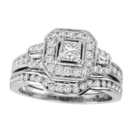1.20ct Natural Diamond Bridal Set in 14K White Gold