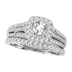 1.13ct Round Diamond Bridal Set in 14K White Gold