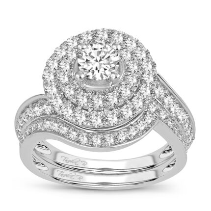 2ct SI Natural Diamond Bridal Set in 14K White Gold