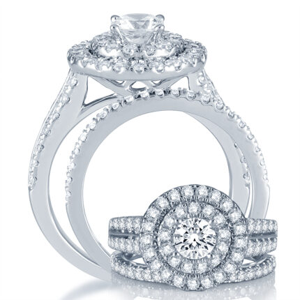 2.01ct SI Natural Diamond Bridal Set in 14K White Gold