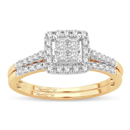 0.51ct Natural Diamond Bridal Set in 14K Yellow Gold