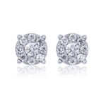 0.34ct Natural Diamond Earrings in 14K White Gold