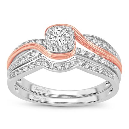 0.50ct Natural Diamond Bridal Set in 14K Rose Gold
