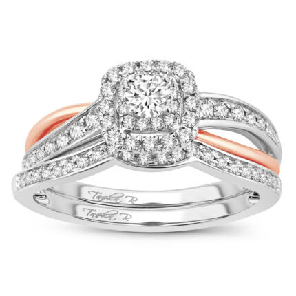 0.50ct Natural Diamond Bridal Set in 14K Rose Gold