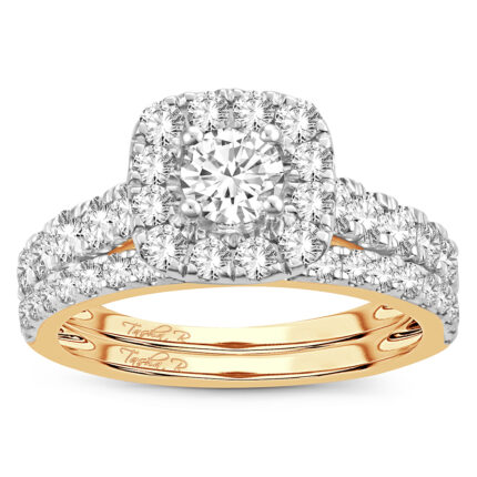 2ct SI Natural Diamond Bridal Set in 14K Yellow Gold