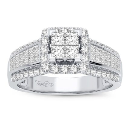 0.93ct Natural Diamond Bridal Set in 14K White Gold