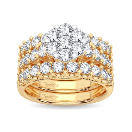 2ct Natural Diamond Bridal Set in 14K Yellow Gold