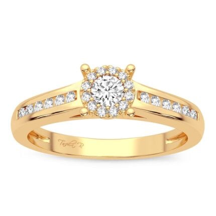 0.35ct Natural Diamond Engagement Ring in 14K Yellow Gold