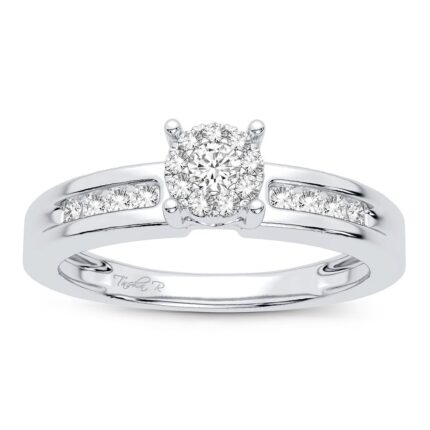 0.25ct Natural Diamond Engagement Ring in 14K White Gold