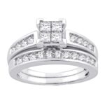 0.50ct Princess Cut Diamond Bridal Set in 10K White Gold
