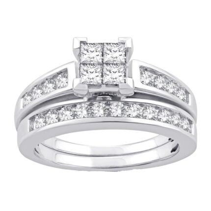0.50ct Princess Cut Diamond Bridal Set in 10K White Gold