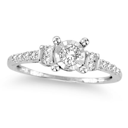 0.50ct Natural Diamond Engagement Ring in 14K White Gold