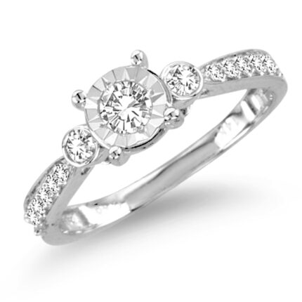 0.50ct Natural Diamond Engagement Ring in 14K White Gold