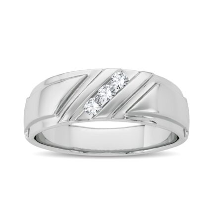 0.10ct Natural Diamond Band in 14K White Gold
