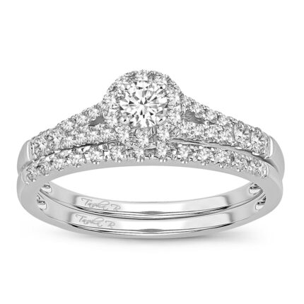 0.50ct Natural Diamond Bridal Set in 14K White Gold