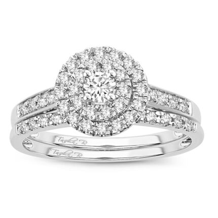 0.50ct Natural Diamond Bridal Set in 14K White Gold