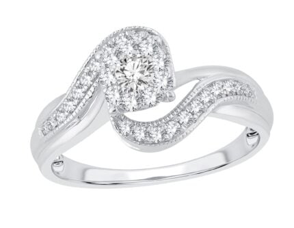 0.38ct Natural Diamond Engagement Ring in 14K White Gold