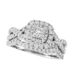 1ct Princess Diamond Bridal Set in 14K White Gold