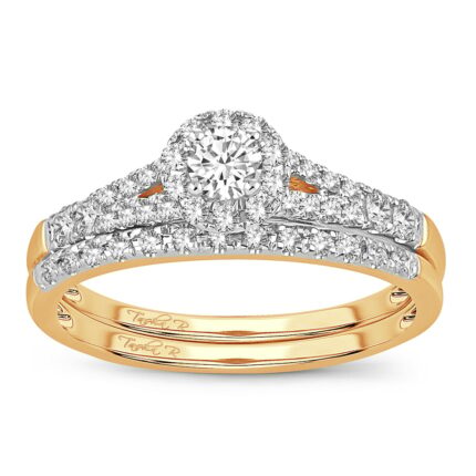 0.50ct Natural Diamond Bridal Set in 14K Yellow Gold