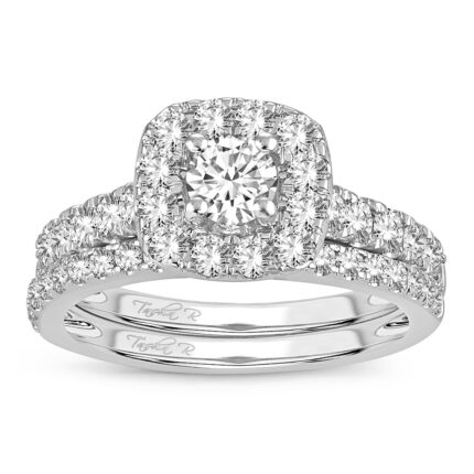 0.50ct Natural Diamond Bridal Set in 10K White Gold