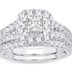 2ct SI Princess Diamond Bridal Set in 14K White Gold