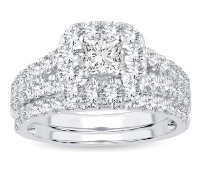 2ct SI Natural Diamond Bridal Set in 14K White Gold