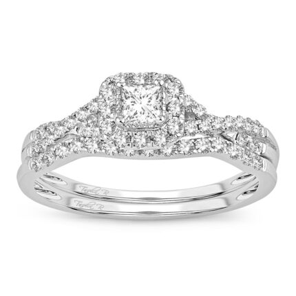 0.50ct Natural Diamond Bridal Set in 14K White Gold