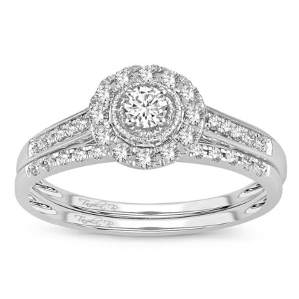 0.33ct Natural Diamond Bridal Set in 14K White Gold