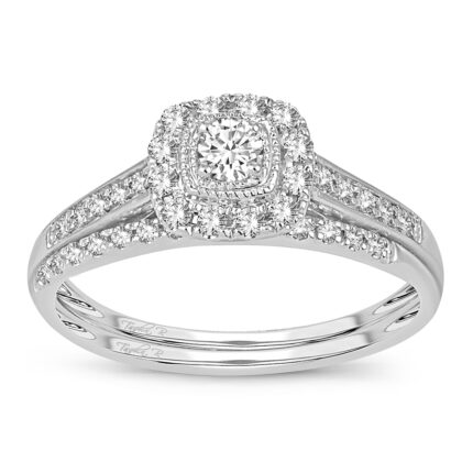 0.33ct Natural Diamond Bridal Set in 14K White Gold