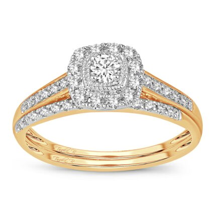 0.33ct Natural Diamond Bridal Set in 14K Yellow Gold
