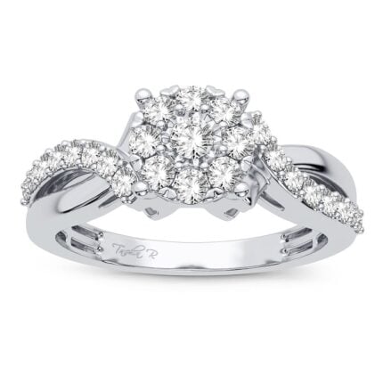 0.50ct Natural Diamond Engagement Ring in 14K White Gold