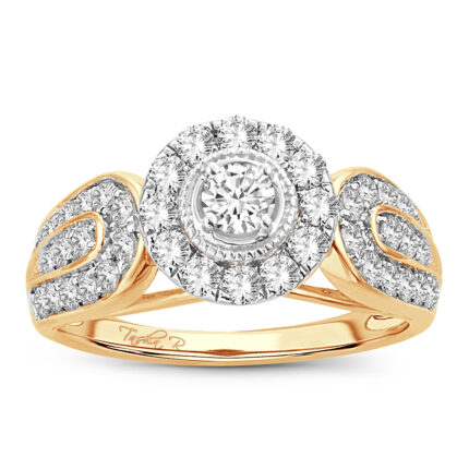 1ct Natural Diamond Engagement Ring in 14K Yellow Gold